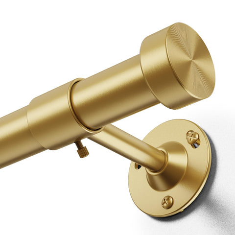 YaFex curtain rod assembled on a wide window provides sturdy support for heavy drapes