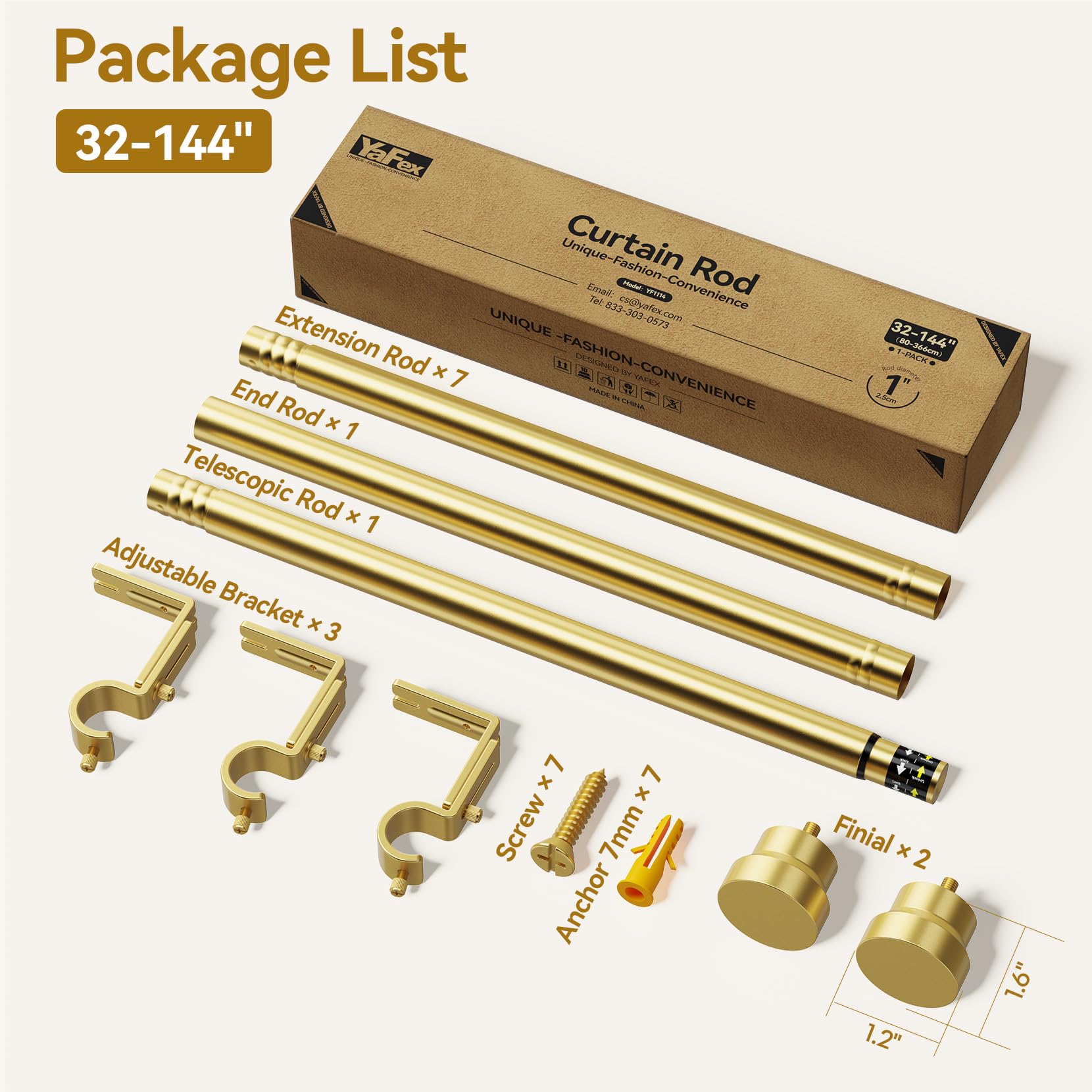 YaFex kit includes all hardware for ready installation.
