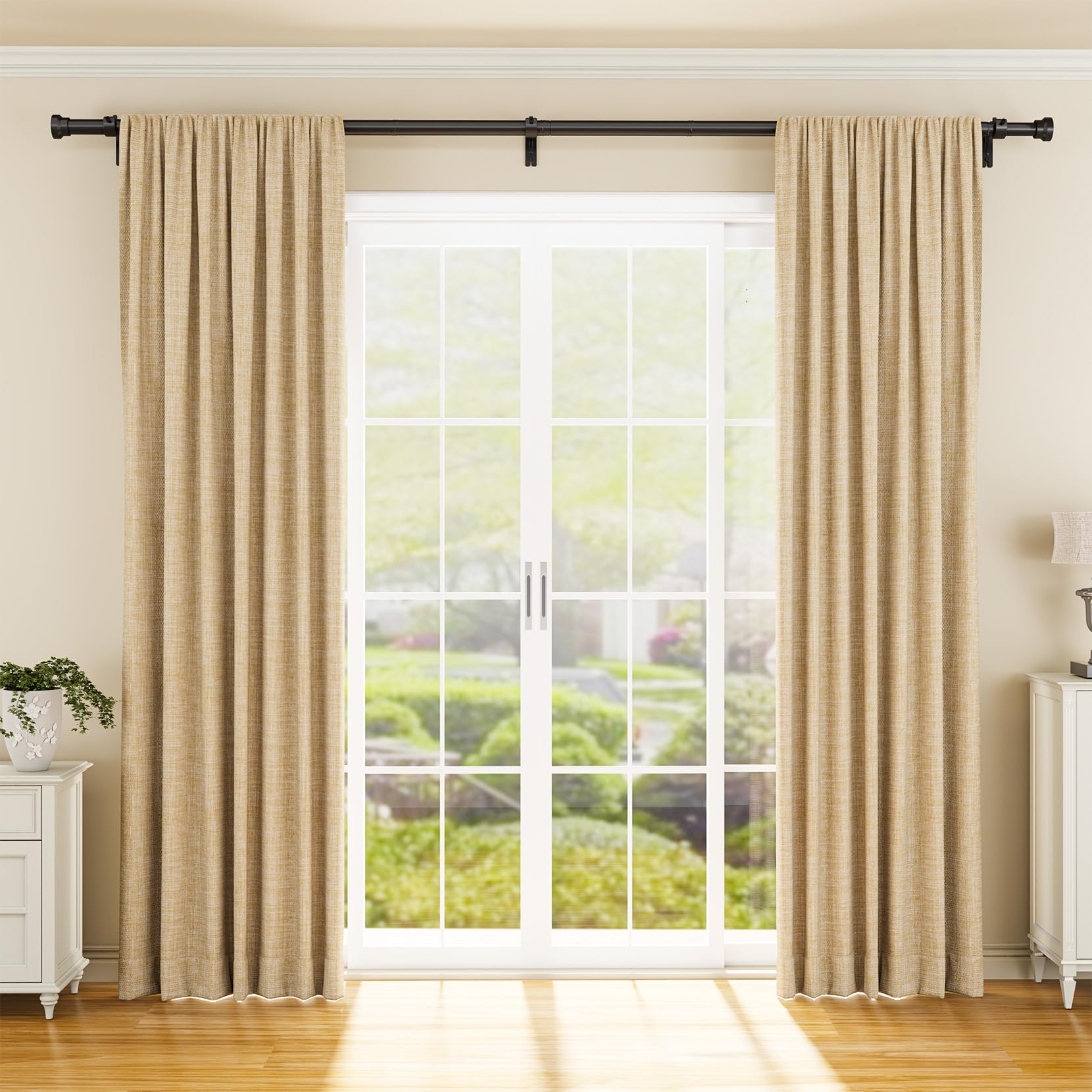 YaFex 1-inch diameter rod offers sturdy support for various drapes.