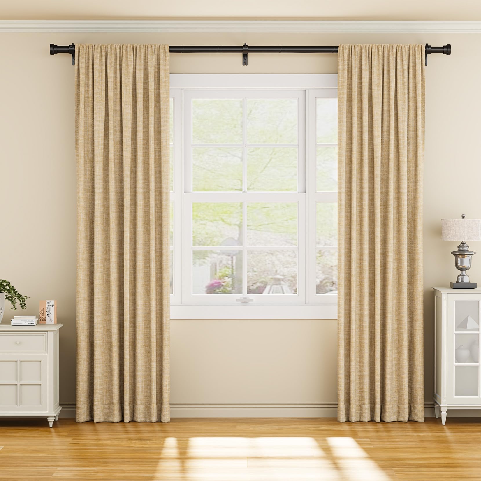 YaFex curtain rod installation brackets demonstrating easy 3-step setup.