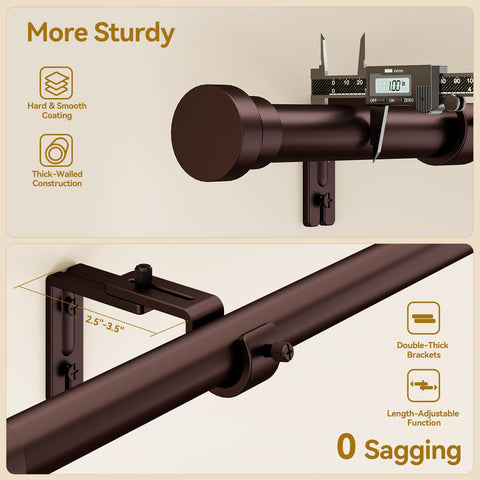 Yafex bronze wall-mount brackets offer secure support for heavy drapes.
