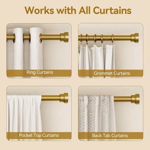 YaFex curtain rods metal finials in gold for modern, stylish interiors.
