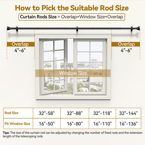 YaFex heavy-duty support up to 50 pounds for heavier drapes.