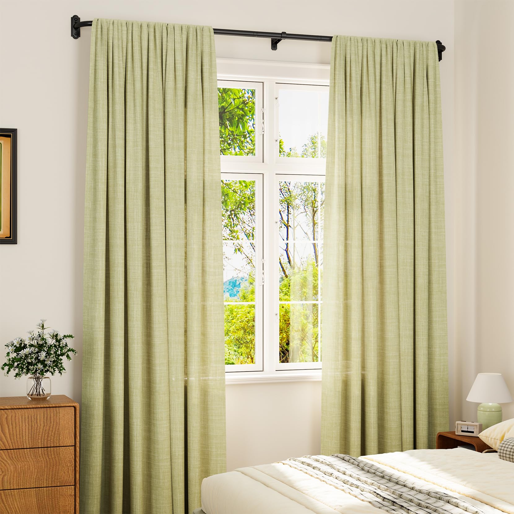 YaFex curved ends prevent light leaks for better room darkening near the window