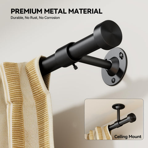 YaFex brackets securely mount the rod for heavy curtains.