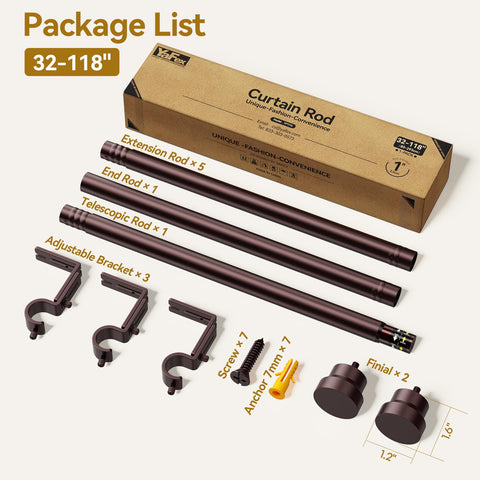 YaFex installation kit includes brackets, screws, and end caps for quick setup