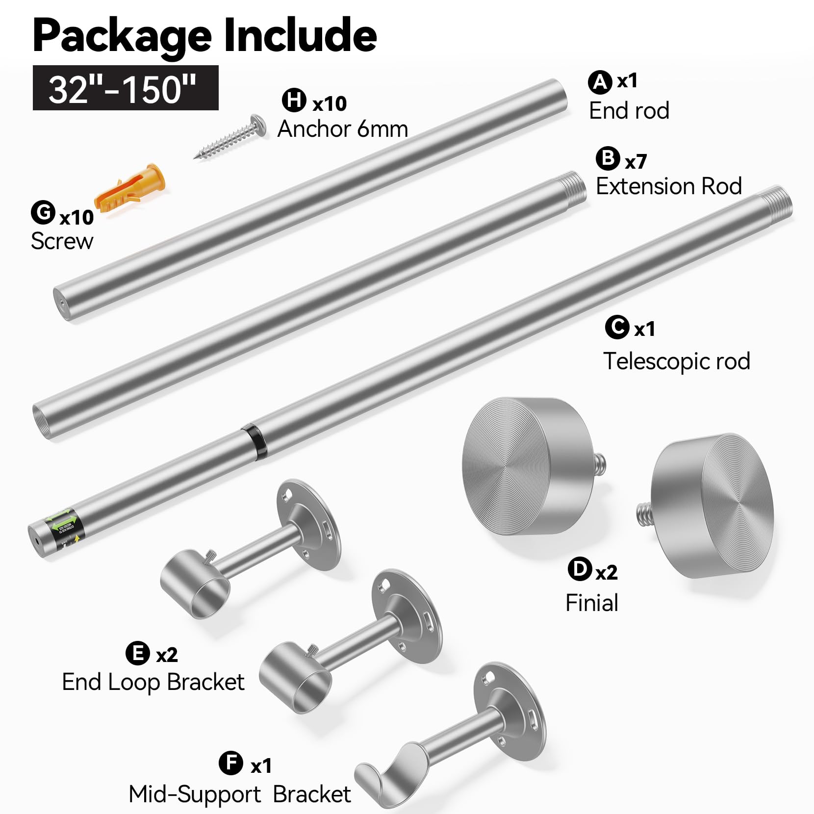 YaFex complete kit includes brackets, screws, and anchors for quick setup.