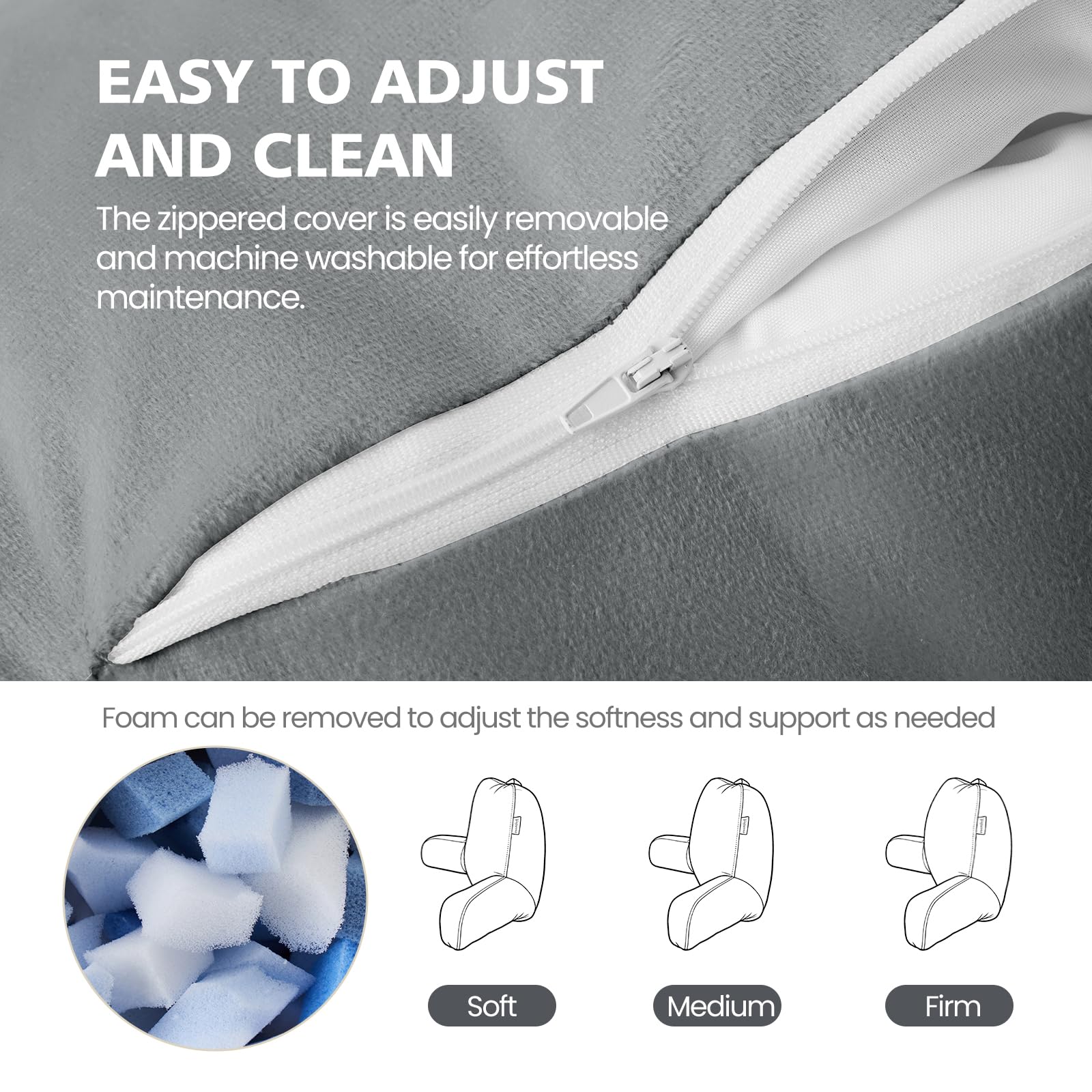 Yagamo pillow supports versatile use on bed, floor, or sofa.