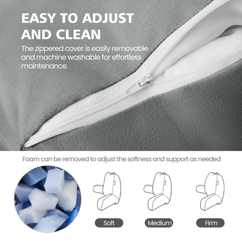 Yagamo pillow supports versatile use on bed, floor, or sofa.