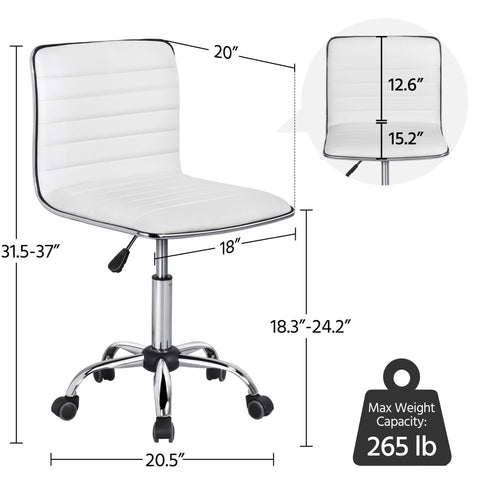 Yaheetech armless under-desk view highlighting space saving design.