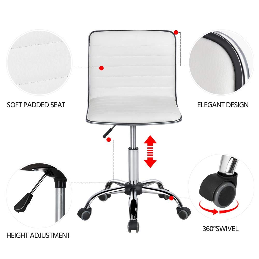 Yaheetech chrome base with five-star legs for stability.