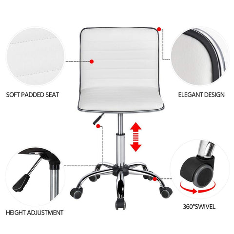 Yaheetech chrome base with five-star legs for stability.