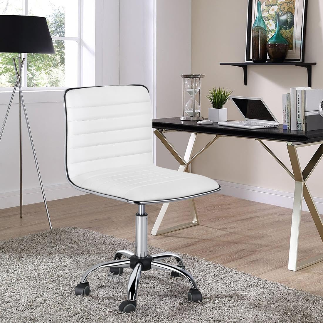 Yaheetech PU leather backrest close-up showing durable support.