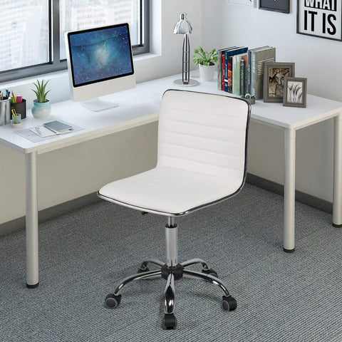 Yaheetech white desk chair in a modern room setting.
