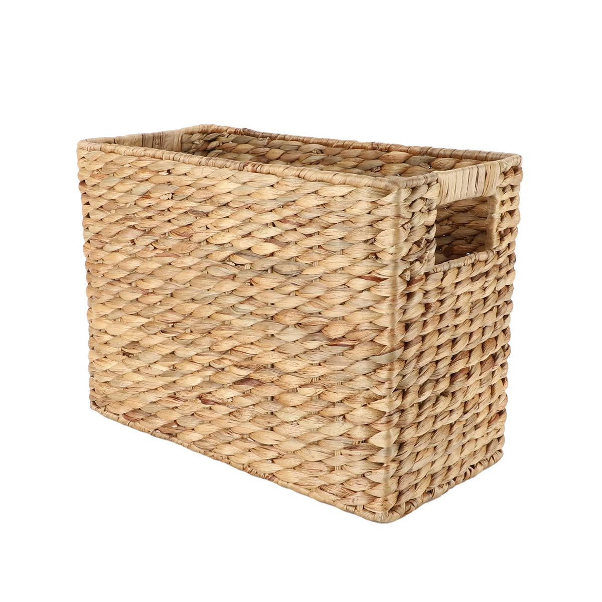 YAHUAN water hyacinth basket with built-in handles for easy stair storage