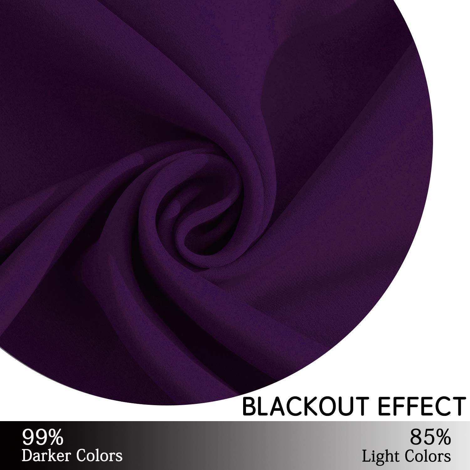 Yakamok purple blackout close-up fabric, soft texture and durable weave.