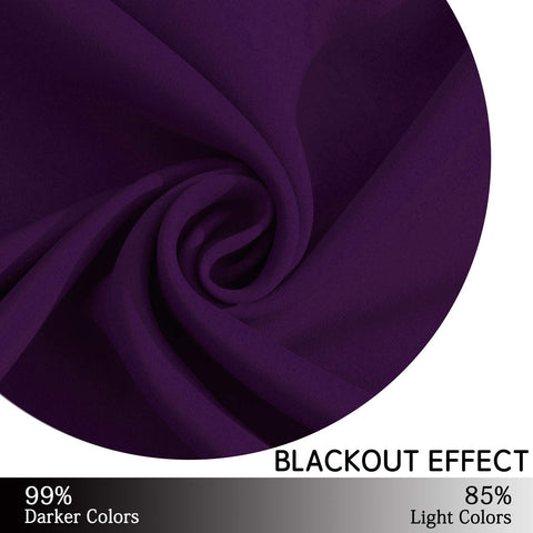 Yakamok purple blackout close-up fabric, soft texture and durable weave.