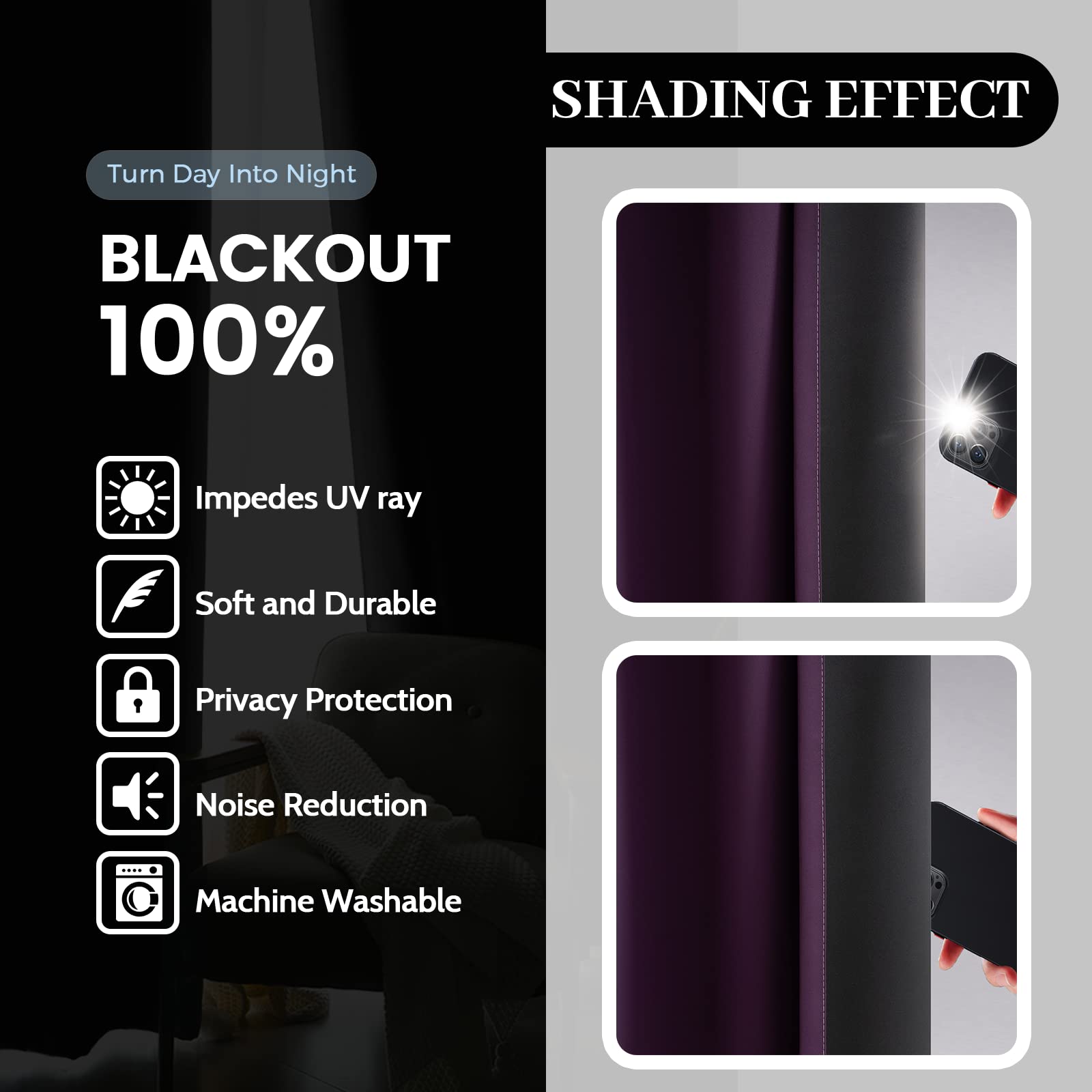 Yakamok heavy-weight blackout fabric close-up highlighting light blocking