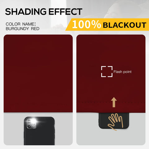 Yakamok burgundy red blackout curtains two panels hung on grommets for easy installation