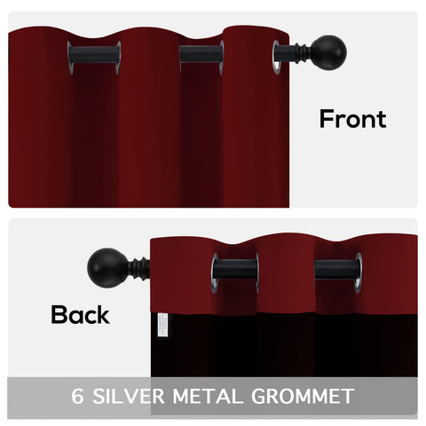 Yakamok easy-care machine-washable burgundy curtains with cold wash guidance