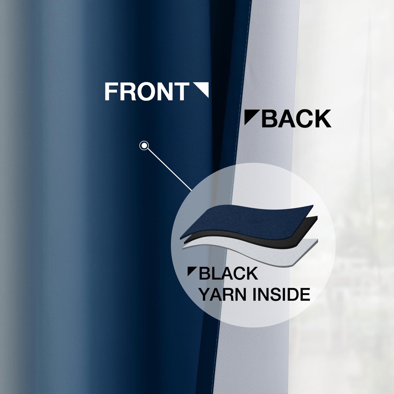 Yakamok ombre curtains hanging with gradient visible in living room setting.