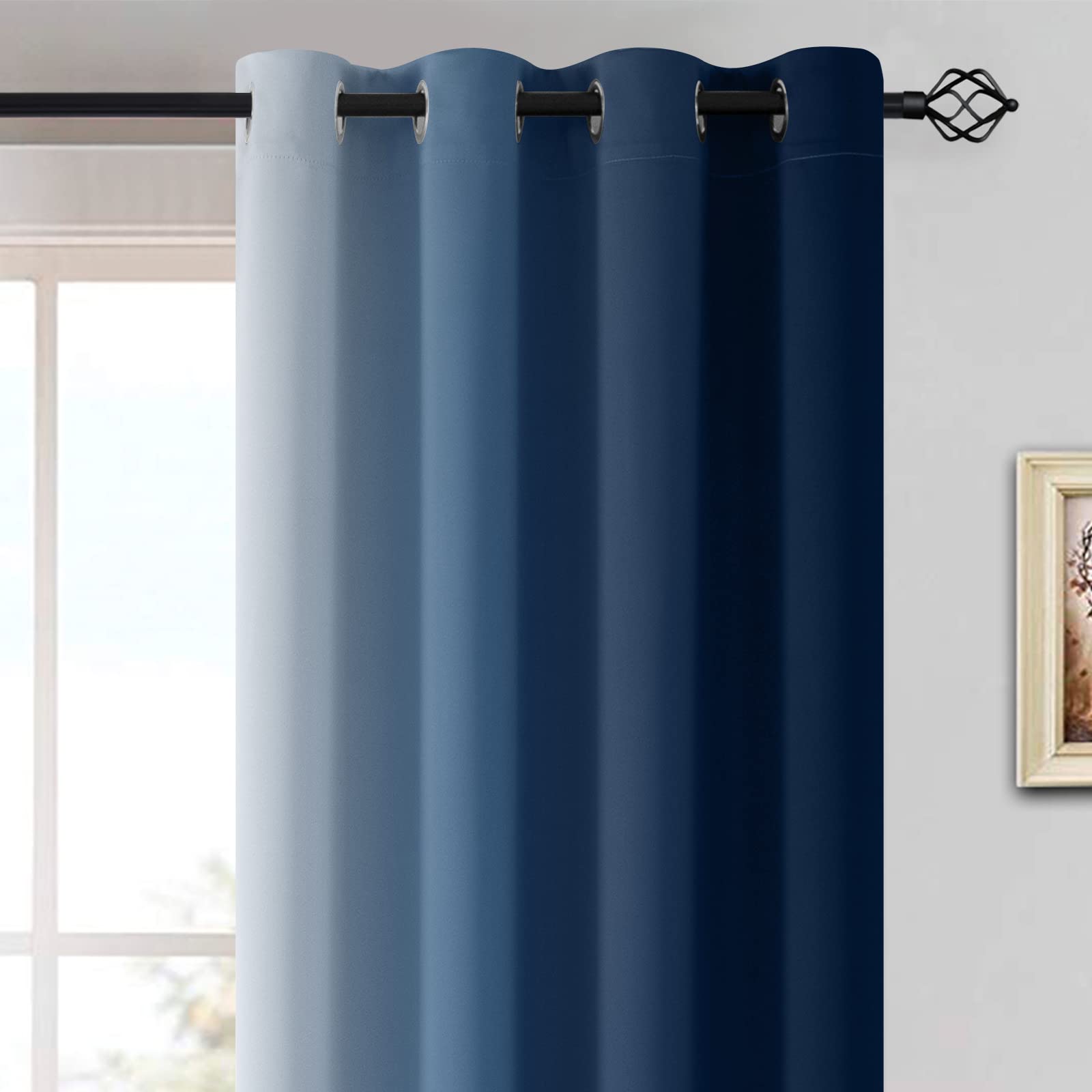 Yakamok room darkening curtains offer privacy and light modulation.