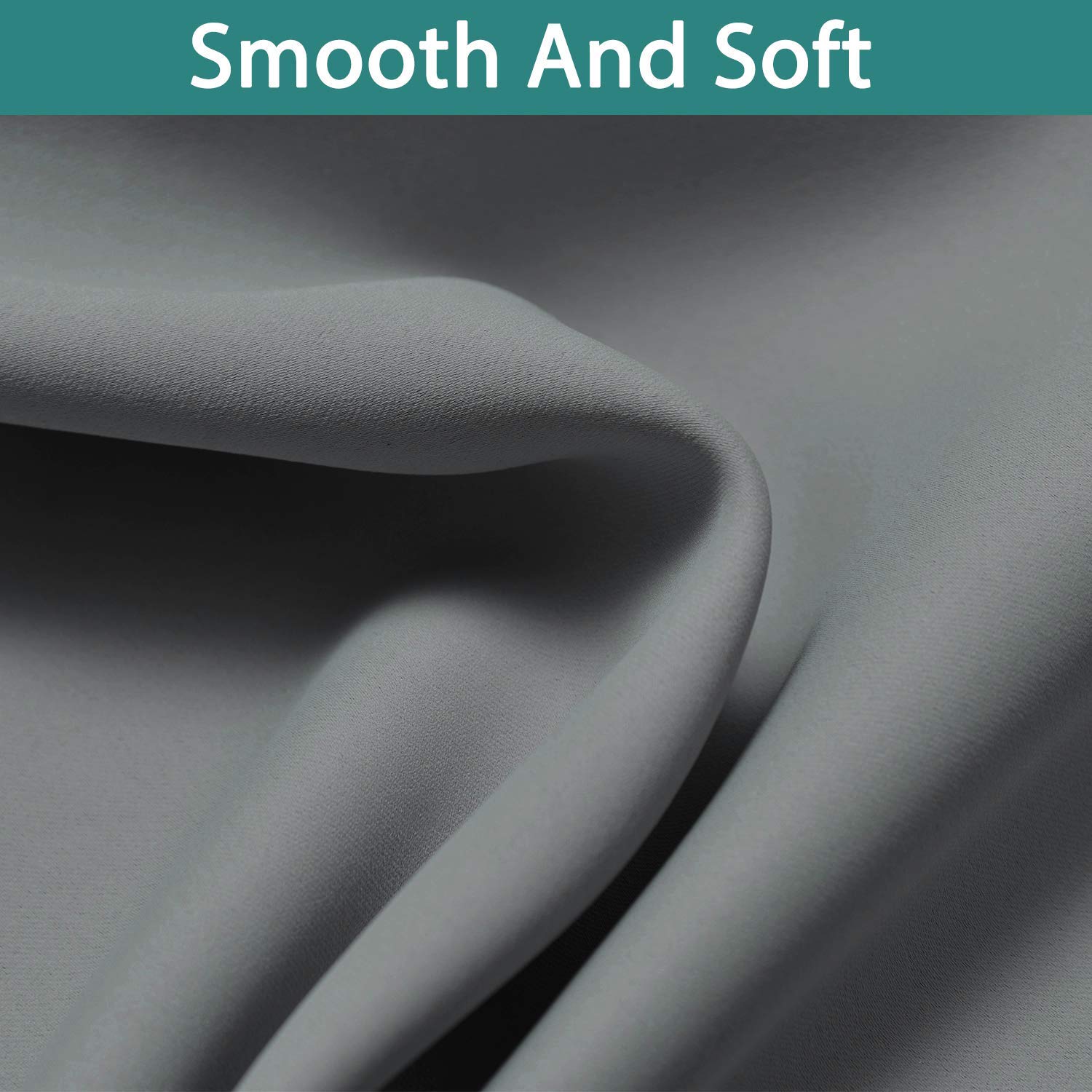 Yakamok silvery-grommets 52in panel grey; easy hanging and smooth sliding.