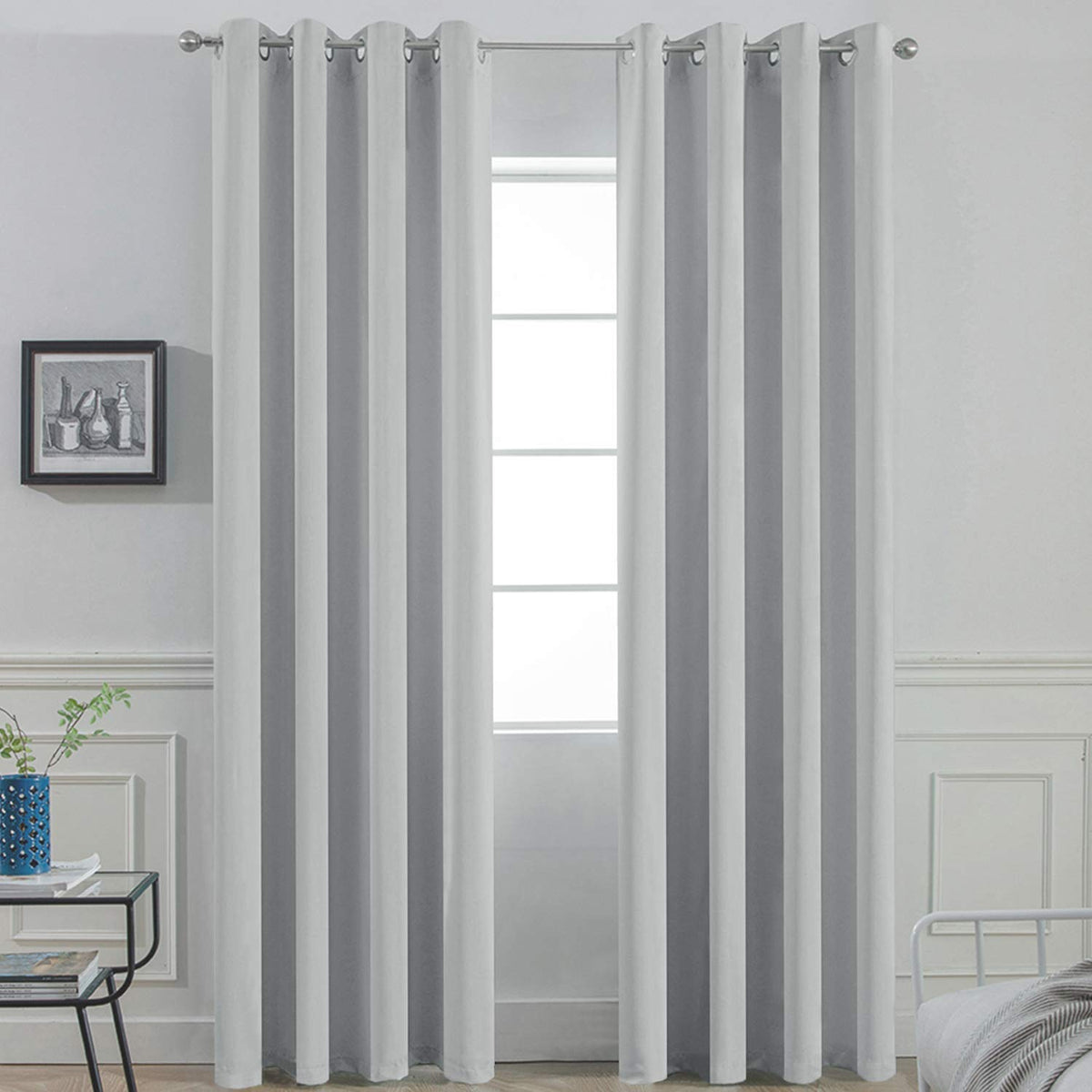Yakamok soft blackout curtain panel blocks light in a calm bedroom