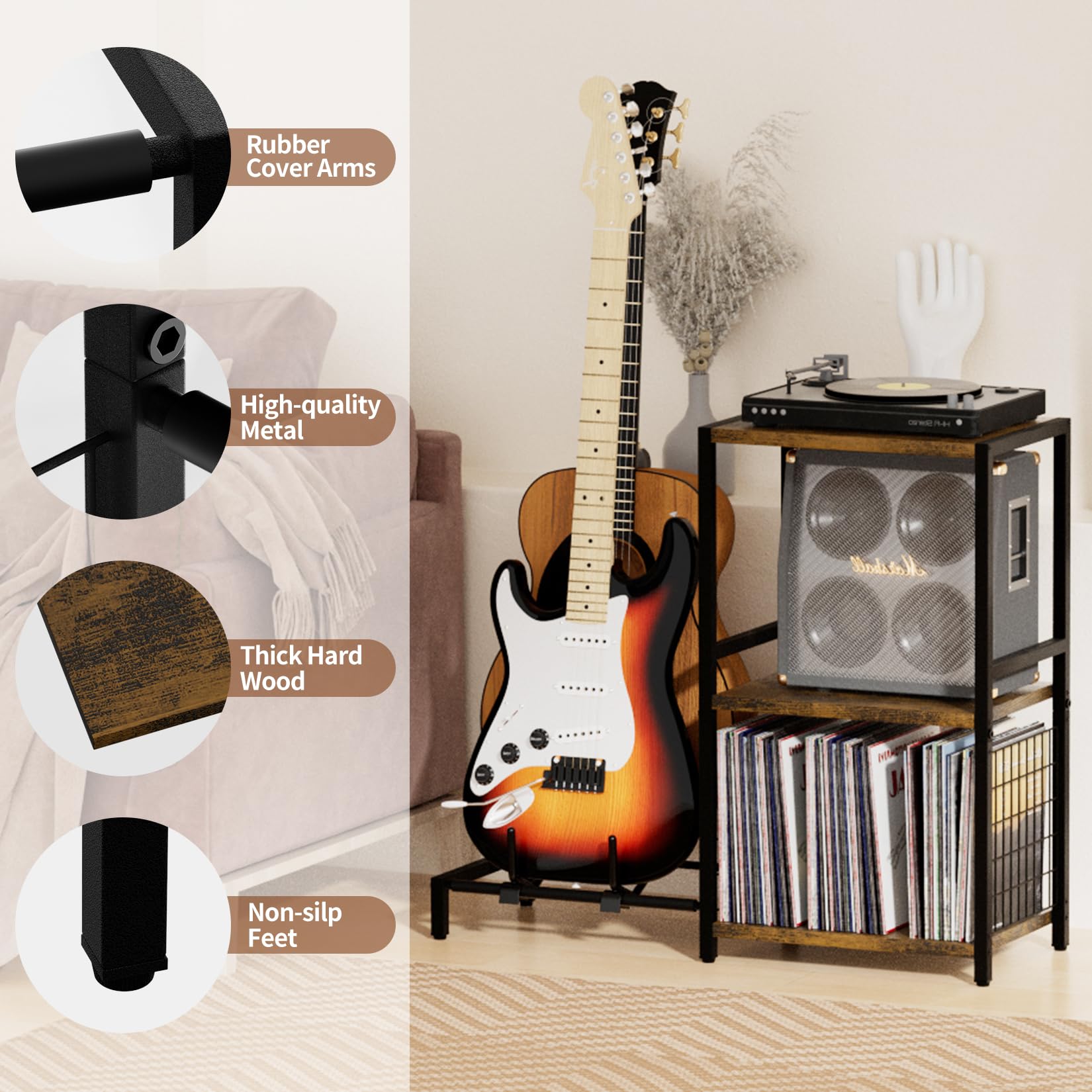 YAKANJ guitar cradle arms securely support different guitar shapes
