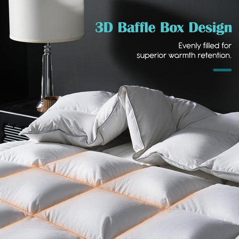 Yalamila double-stitched seams with silver-gray piping boost durability and fill containment