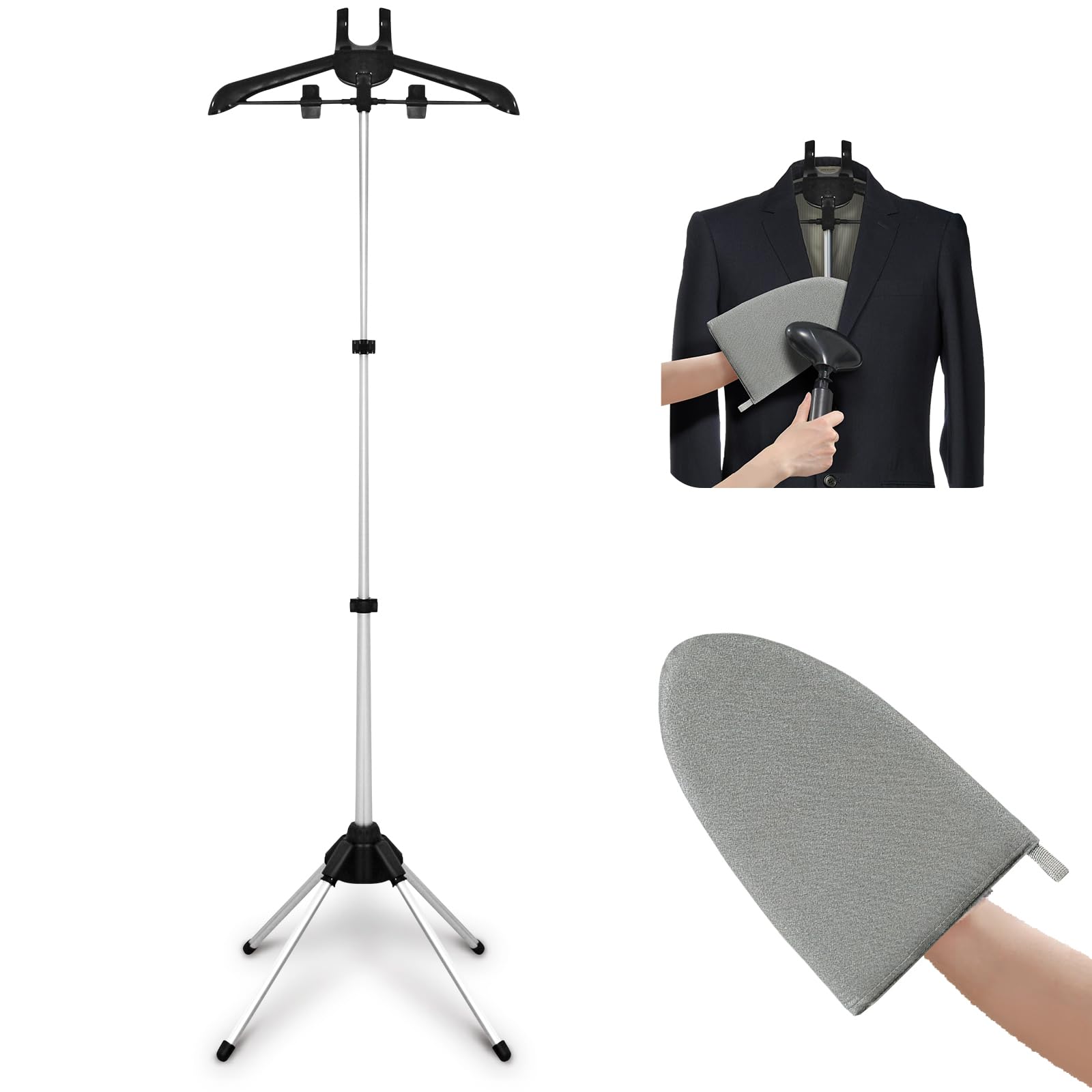 YALANMEI garment steamer hanger stand for hands-free vertical steaming and space saving.