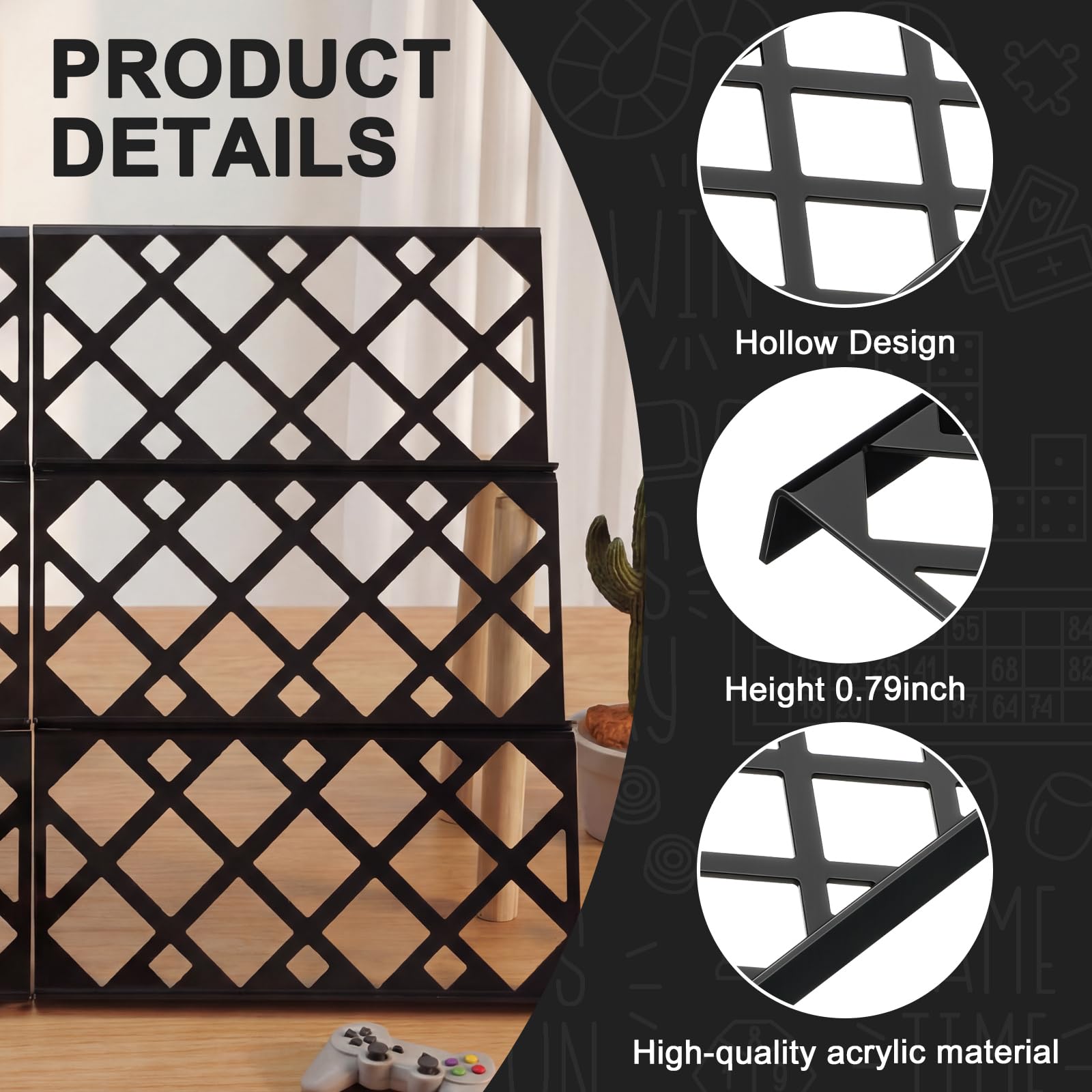Yalikop matte-black risers add a professional gallery-like touch to displays