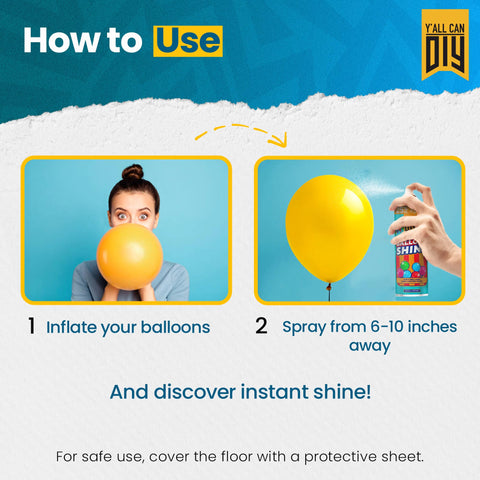 Quick-drying action of YallCandiy Balloon Shine Spray on balloons