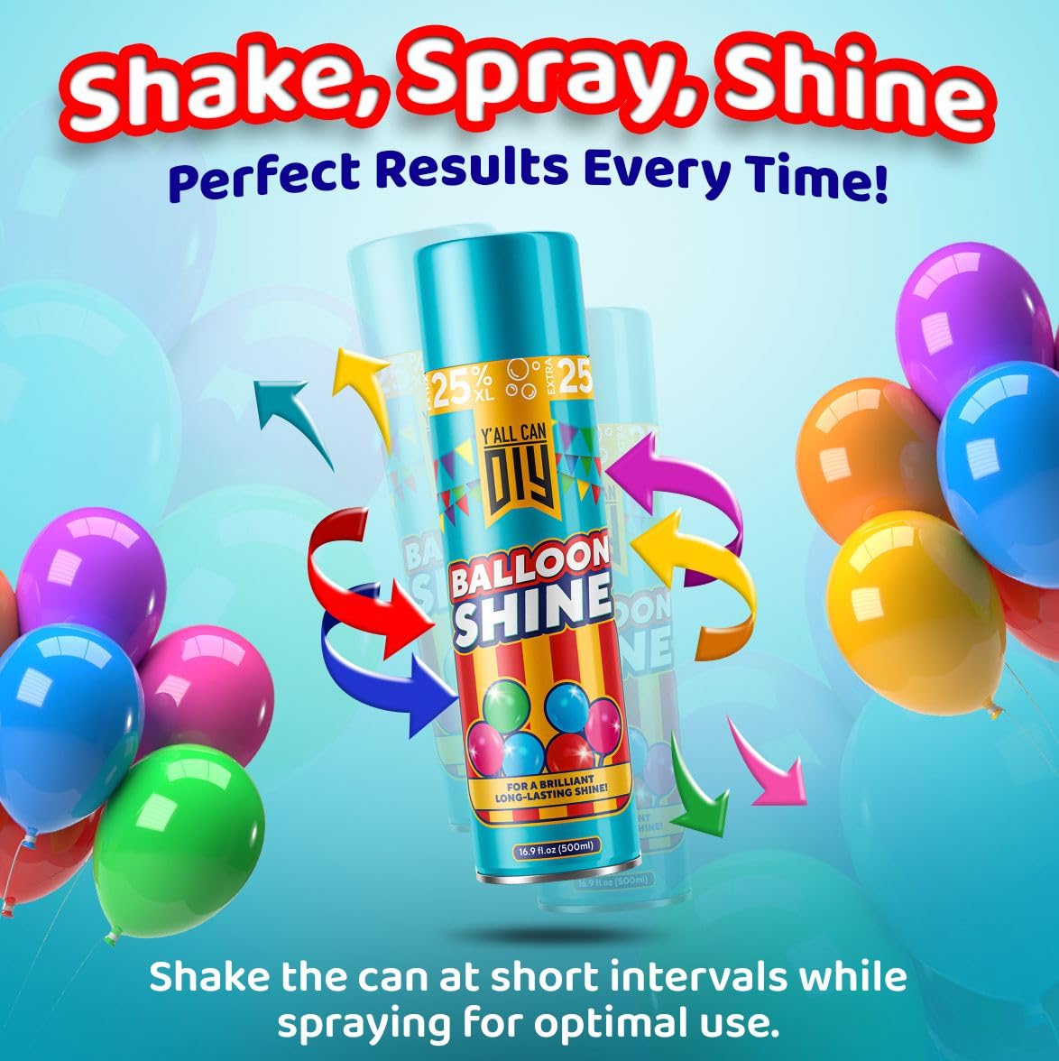 Glossy finish on balloons with YallCandiy Balloon Shine Spray