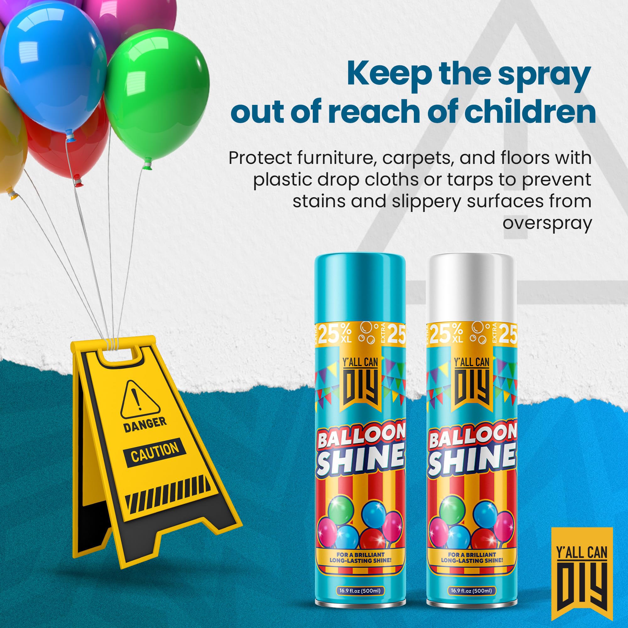 No-drip shine from Y'allCanDiy Balloon Shine Spray on balloons