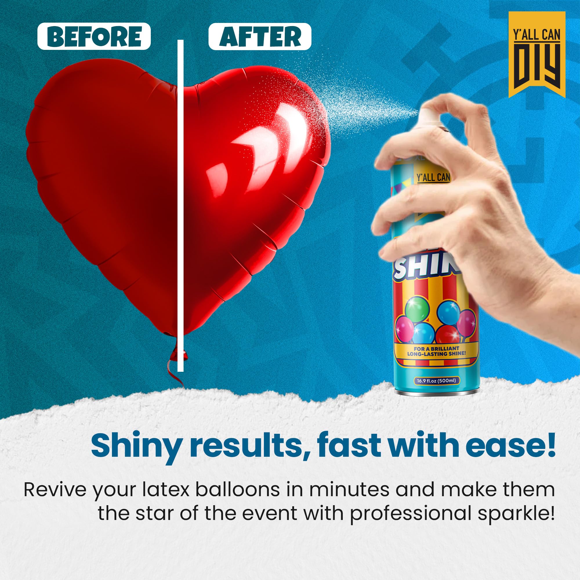Packaging box of YallCandiy Balloon Shine Spray 4-pack