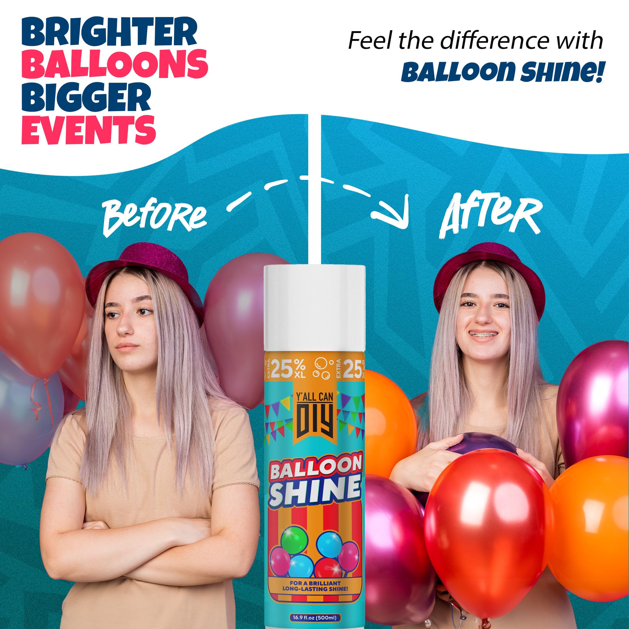 Drip-free finish from YallCandiy Balloon Shine Spray on balloons