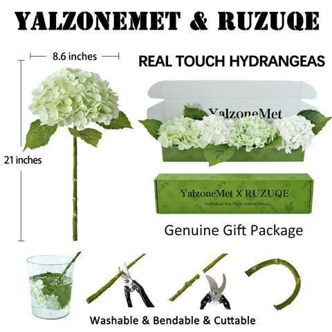YalzoneMet light green hydrangea blooms add fresh interior vibes.