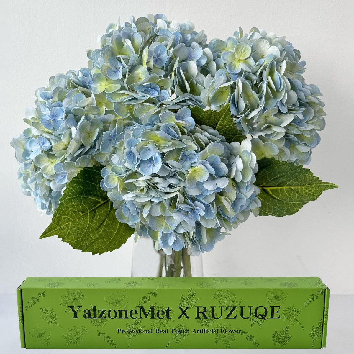 YalzoneMet hydrangea 4pcs real-touch flowers for lifelike bouquets