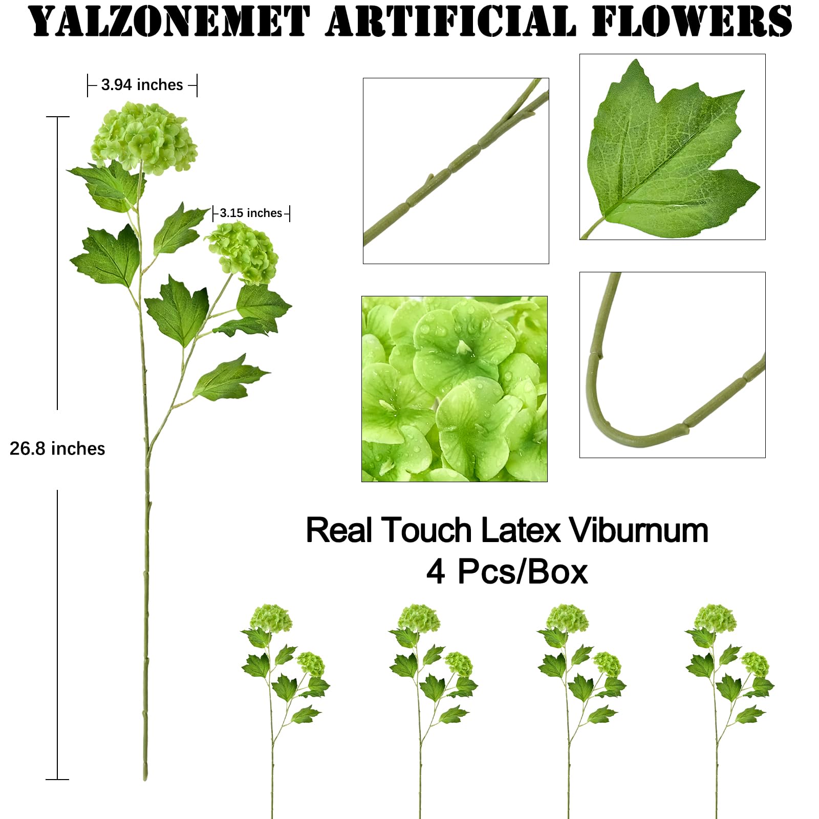 YalzoneMet office decor Snowball Hydrangea stem for smart workspace greenery.