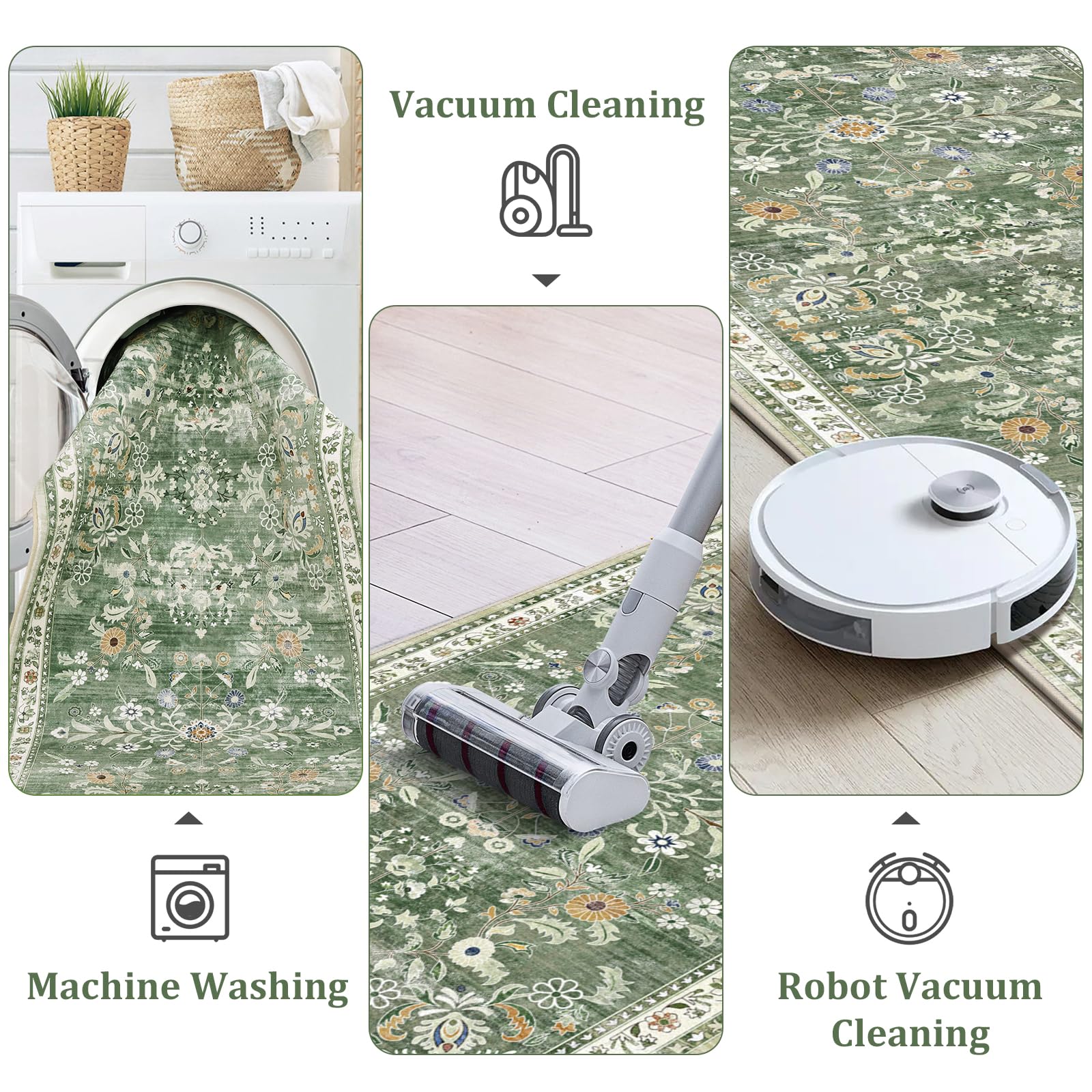 Yamaziot boho low-pile runner rug fits under doors