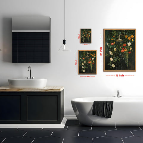 Yaneiro canvas print of cascading roses brightens spaces with a graceful water-inspired vibe.
