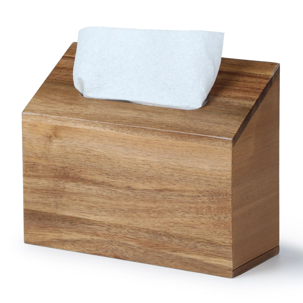 YANGQIHOME Acacia towel box cover fits Kleenex boxes for tidy tissues.