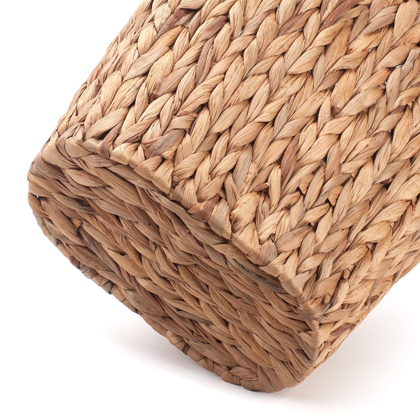 YangqiHome handwoven wicker organizer basket in a cozy living room.
