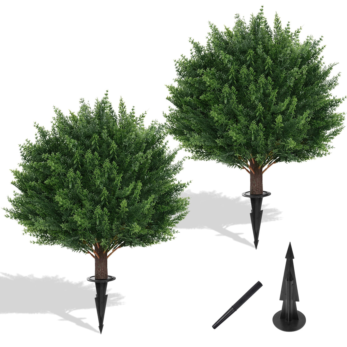Yangrass artificial topiary ball 23in outdoor cedar, dense foliage for porch decor.