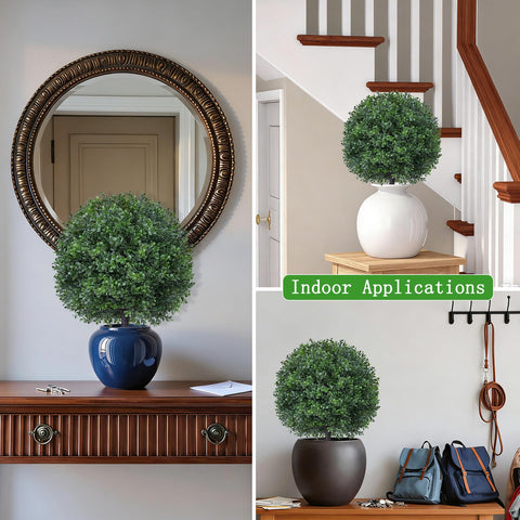 Yangrass dense foliage ball provides instant greenery for patios.