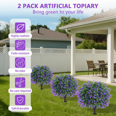 Yangrass dense foliage topiary closeup shows lifelike detail for patio decor