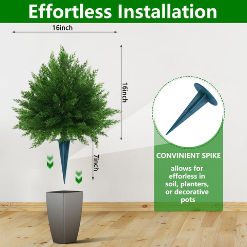 Ground spike attachment enabling stable installation in soil.