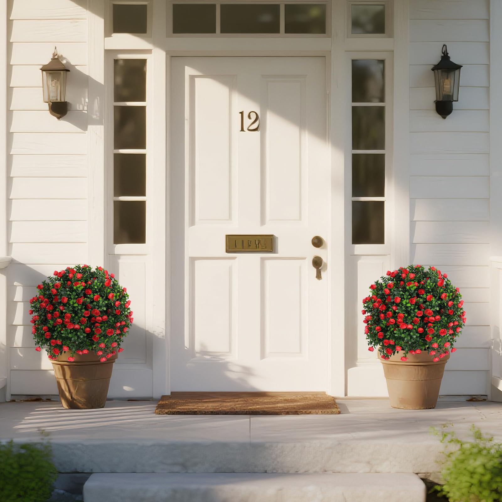 Yangrass outdoor topiary-ball 16in with dense foliage for year-round curb appeal.
