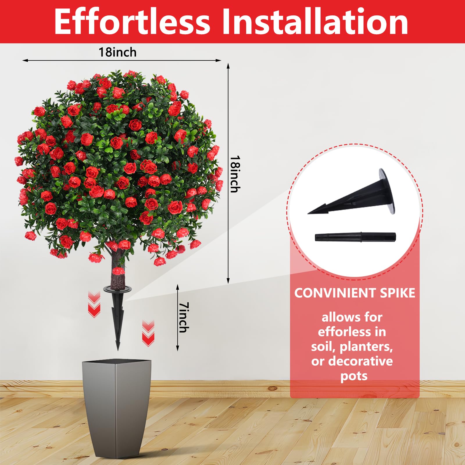 Yangrass topiary-ball assembly demonstrates quick setup and stable base.